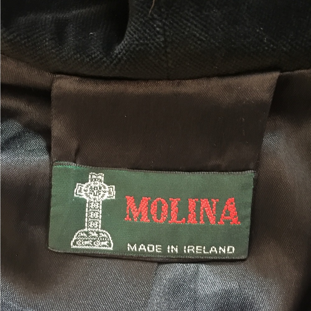 Irish Walking Cape Cloak Wool Hooded Black Made in Ireland Molina Jimmy Hourihan - Picture 4 of 5